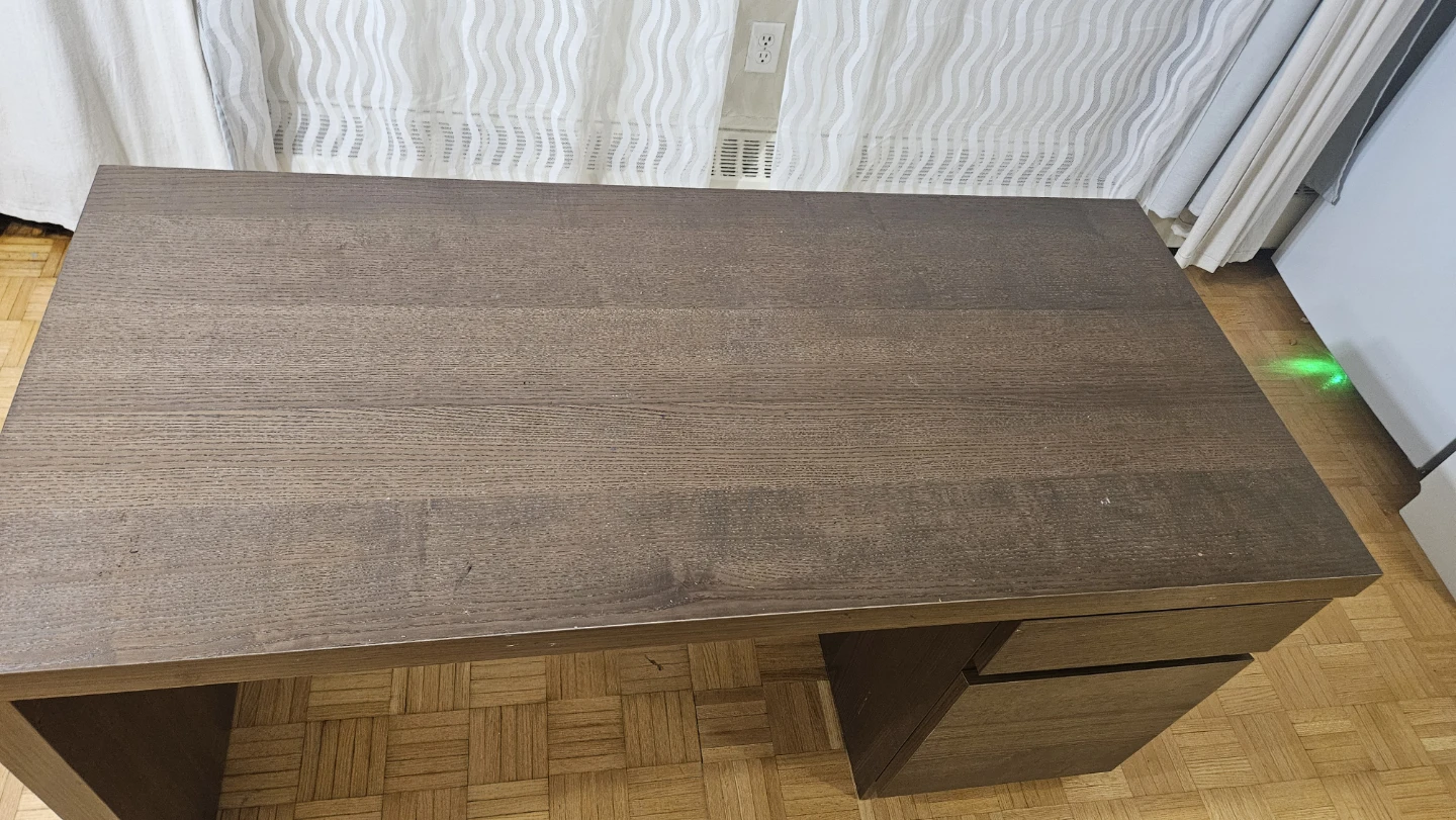 IKEA Malm Dark Wood Desk with Drawer and Cabinet - photo 2