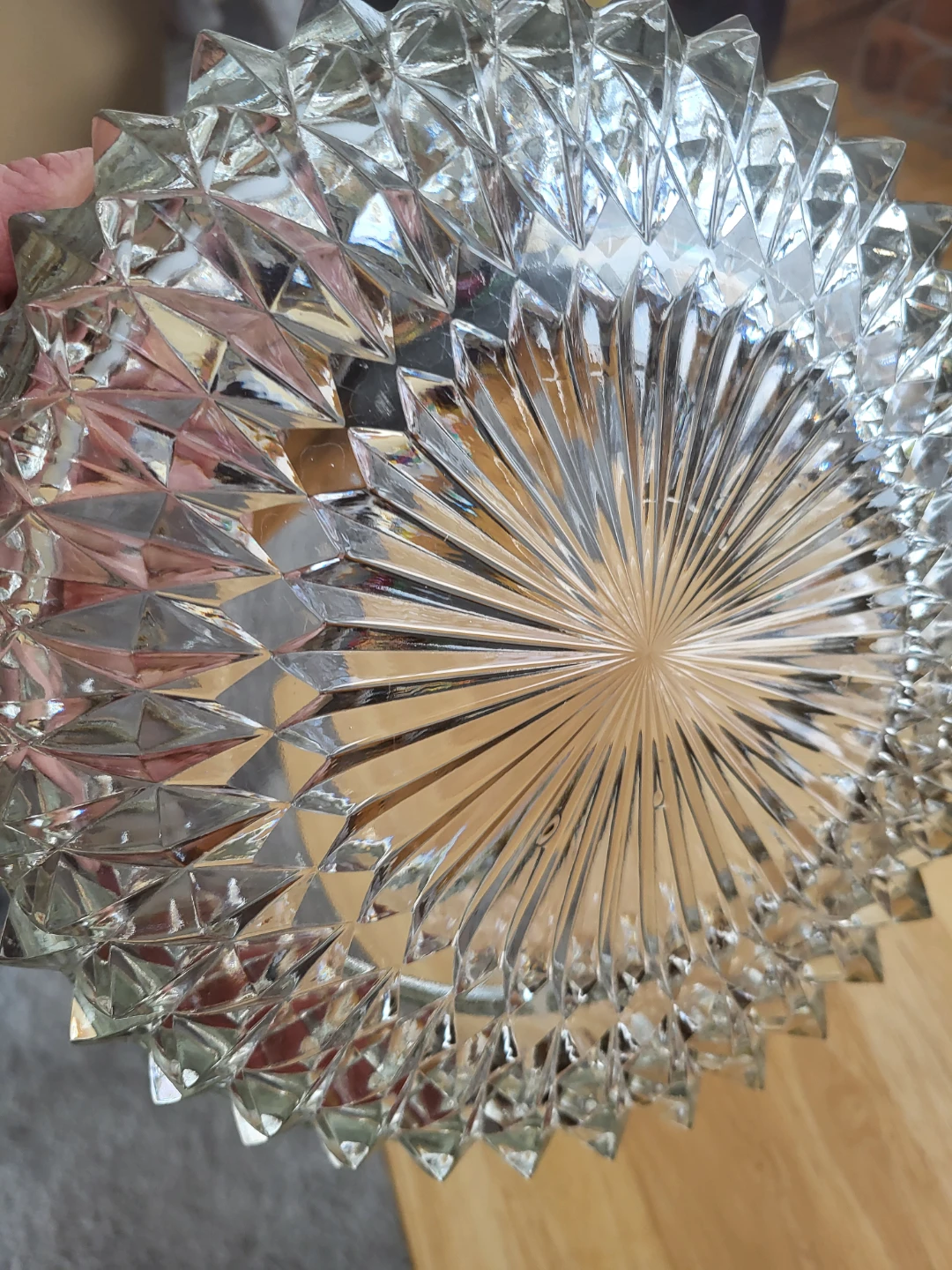 Glass Serving Bowl with Silver Rim - photo 3