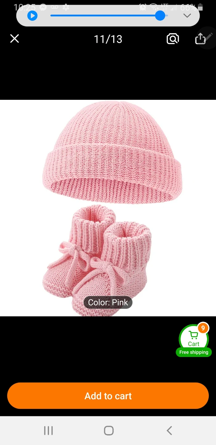Hand knit beanie and booties