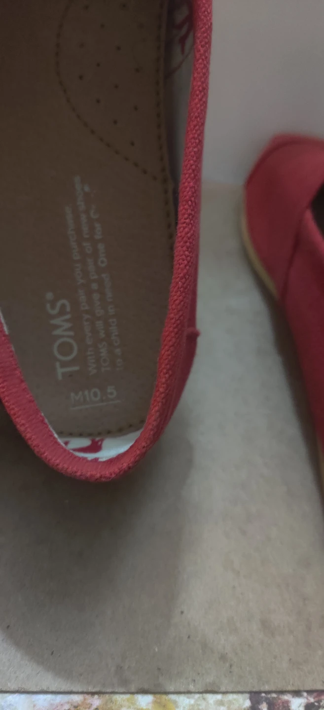 TOMS Red Canvas Slip-On Shoes - photo 3