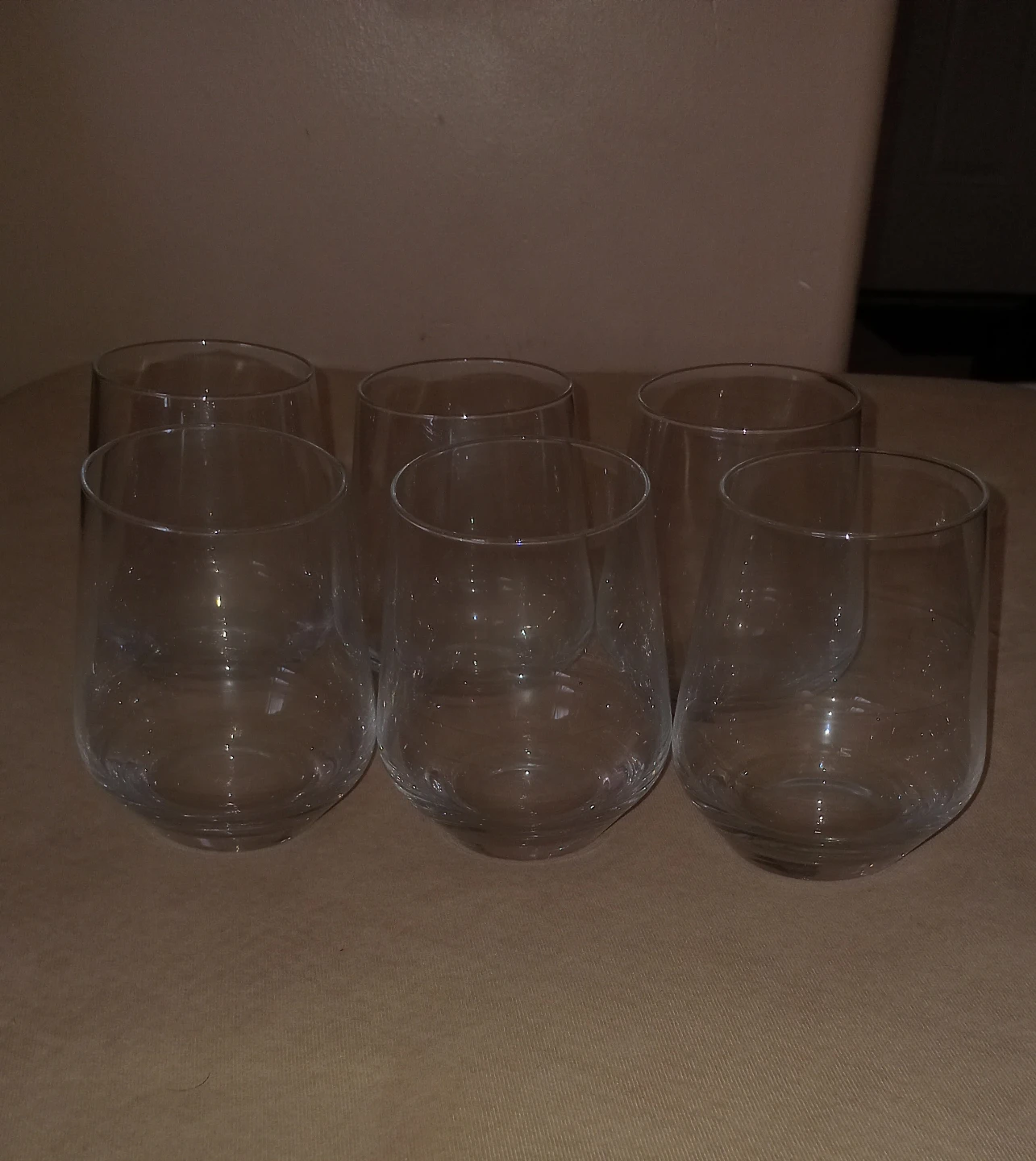 Set of 6 Clear Stemless Wine Glasses - photo 2