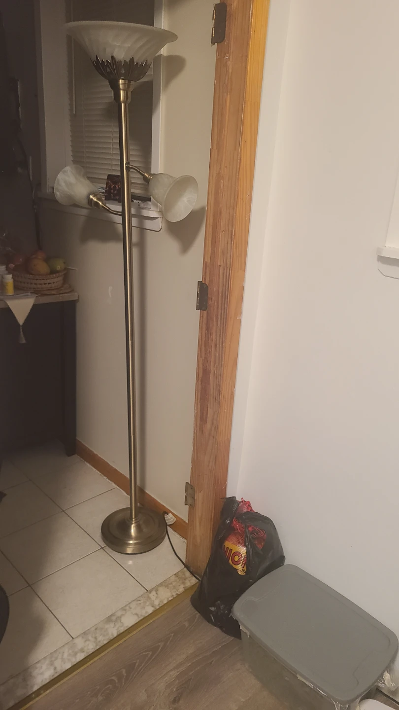 Brass Floor Lamp with Two Reading Lights