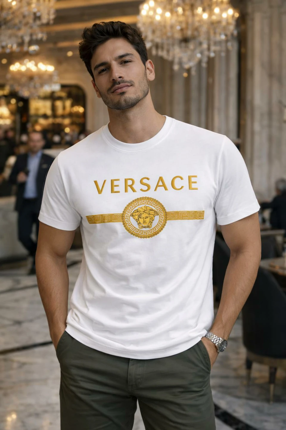 Versace Medusa Logo T-Shirt Yellow - photo 5