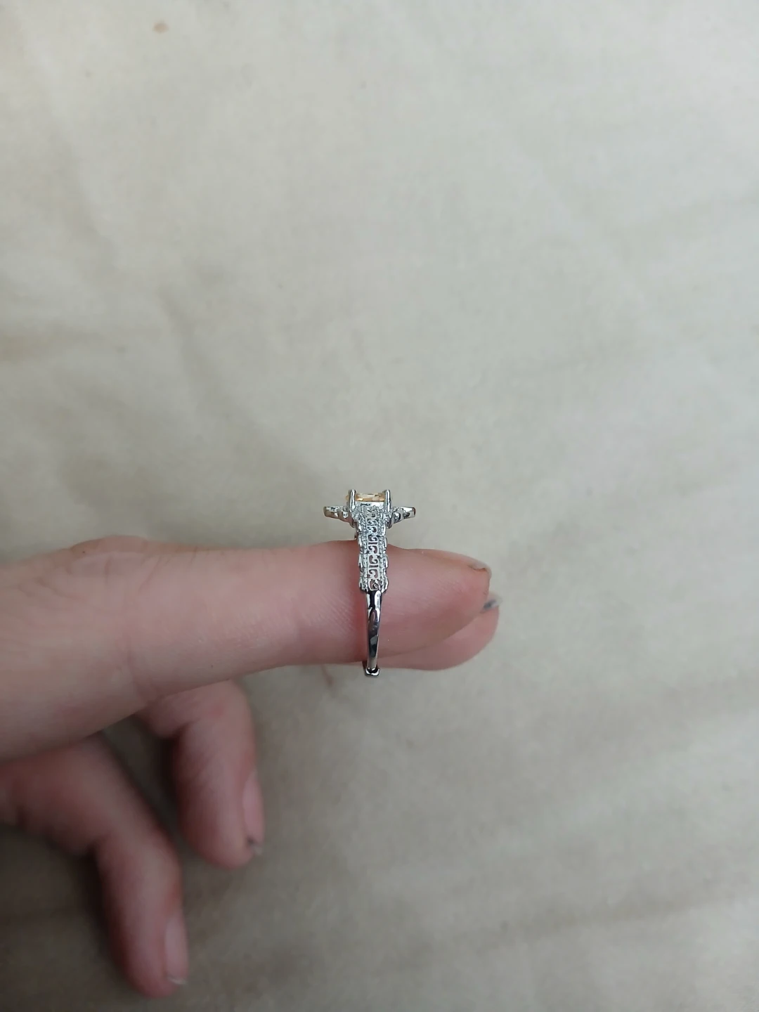 925 Silver And Citrine 1 Carat Adjustable Ring - photo 5