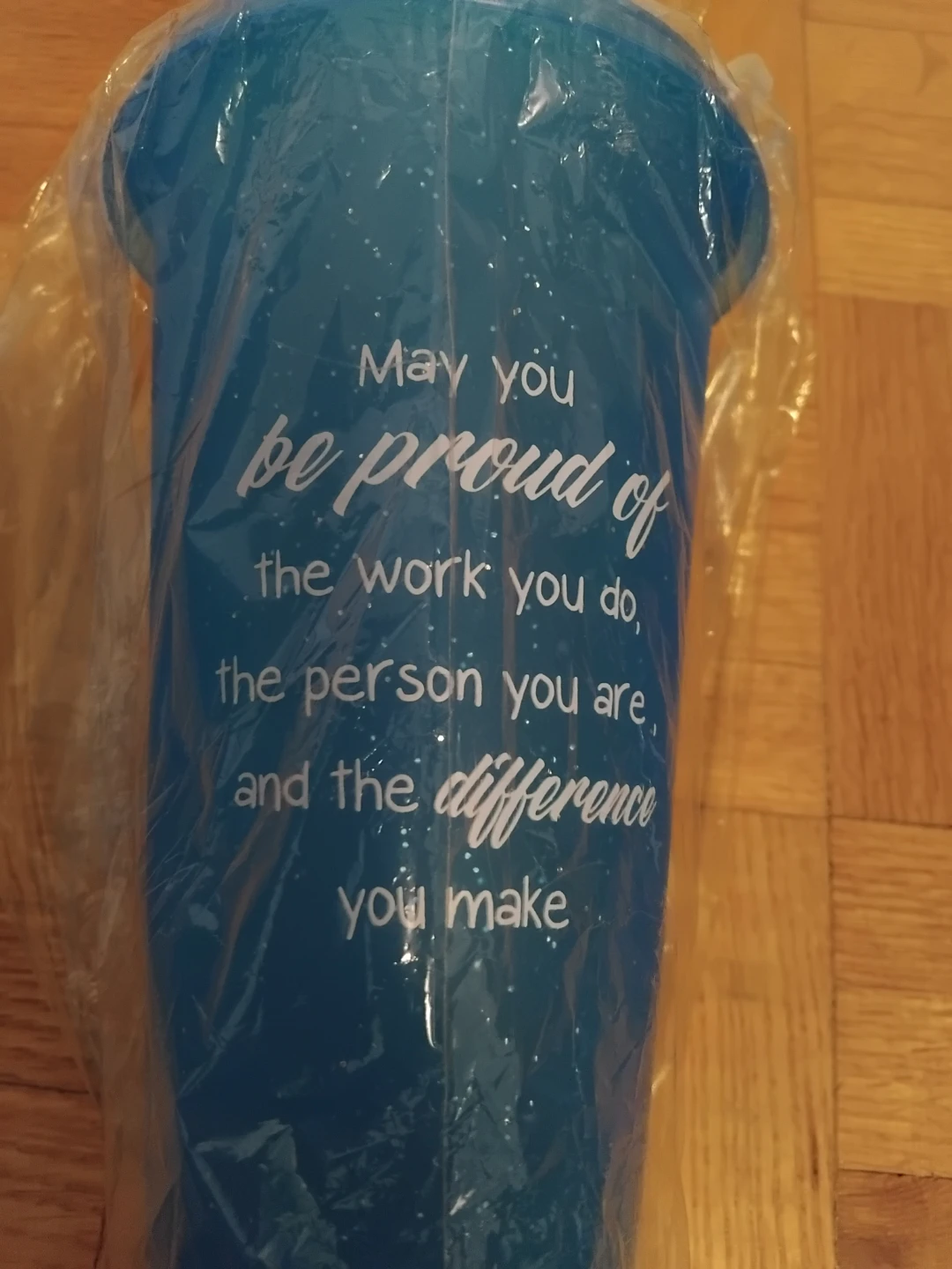 Blue Tumbler with Inspirational Quote - photo 2
