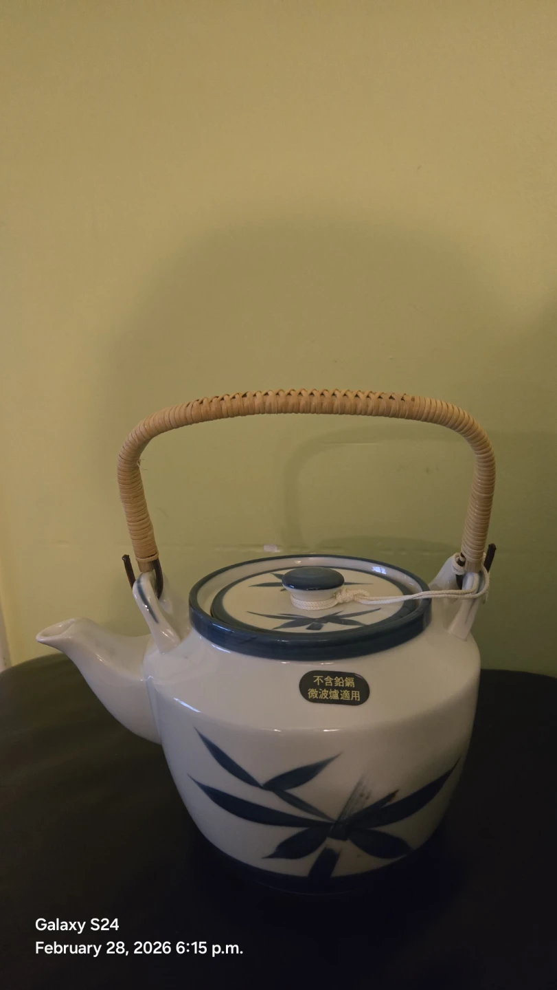 Ceramic Teapot with Bamboo Handle - photo 2