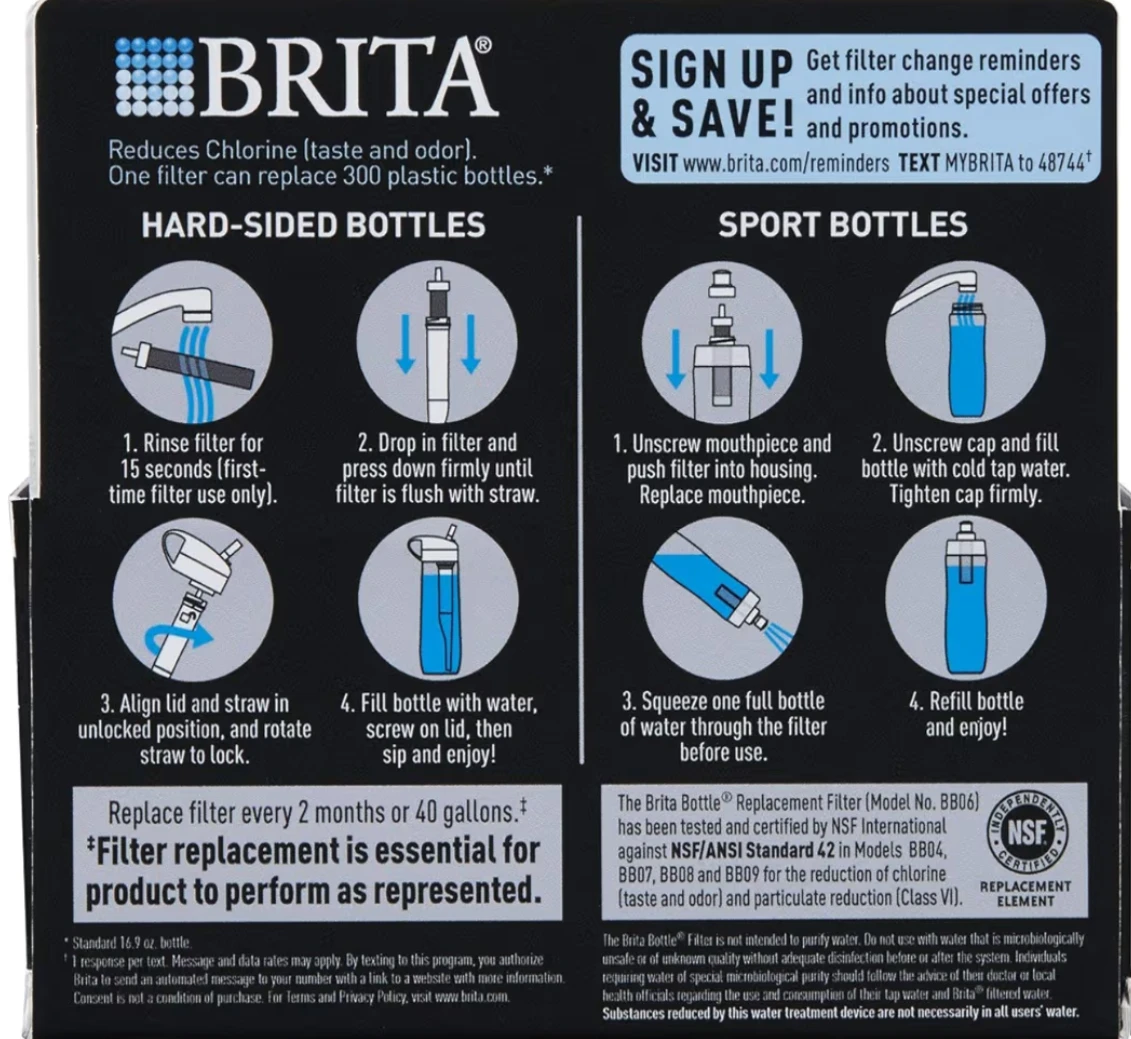 Brita Premium Bottle Replacement Filters - (2 Pack-4 count) - photo 5