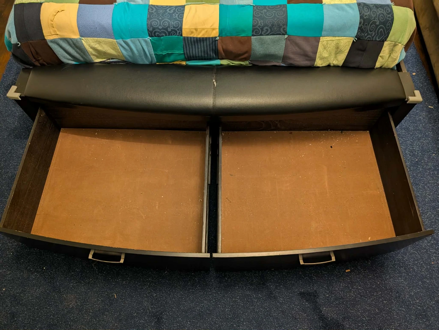 Queen Bedframe with Storage and Padded Headboard - photo 4