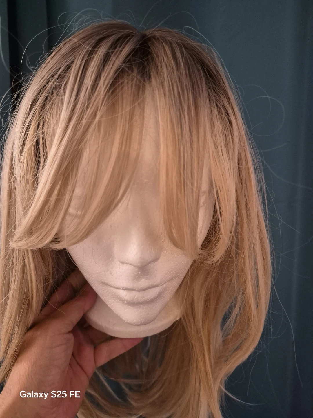 Blonde Ombre Long Wig with Bangs