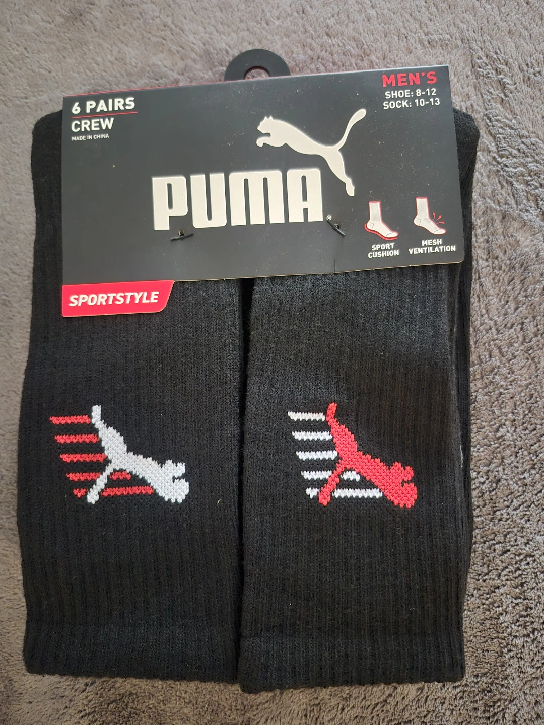 Puma Men's 6 Pairs Crew Socks