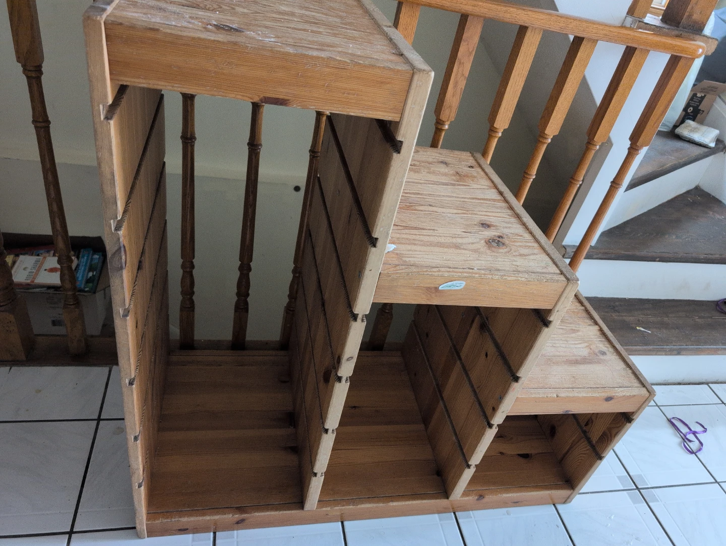 Wooden Step Shelf Unit