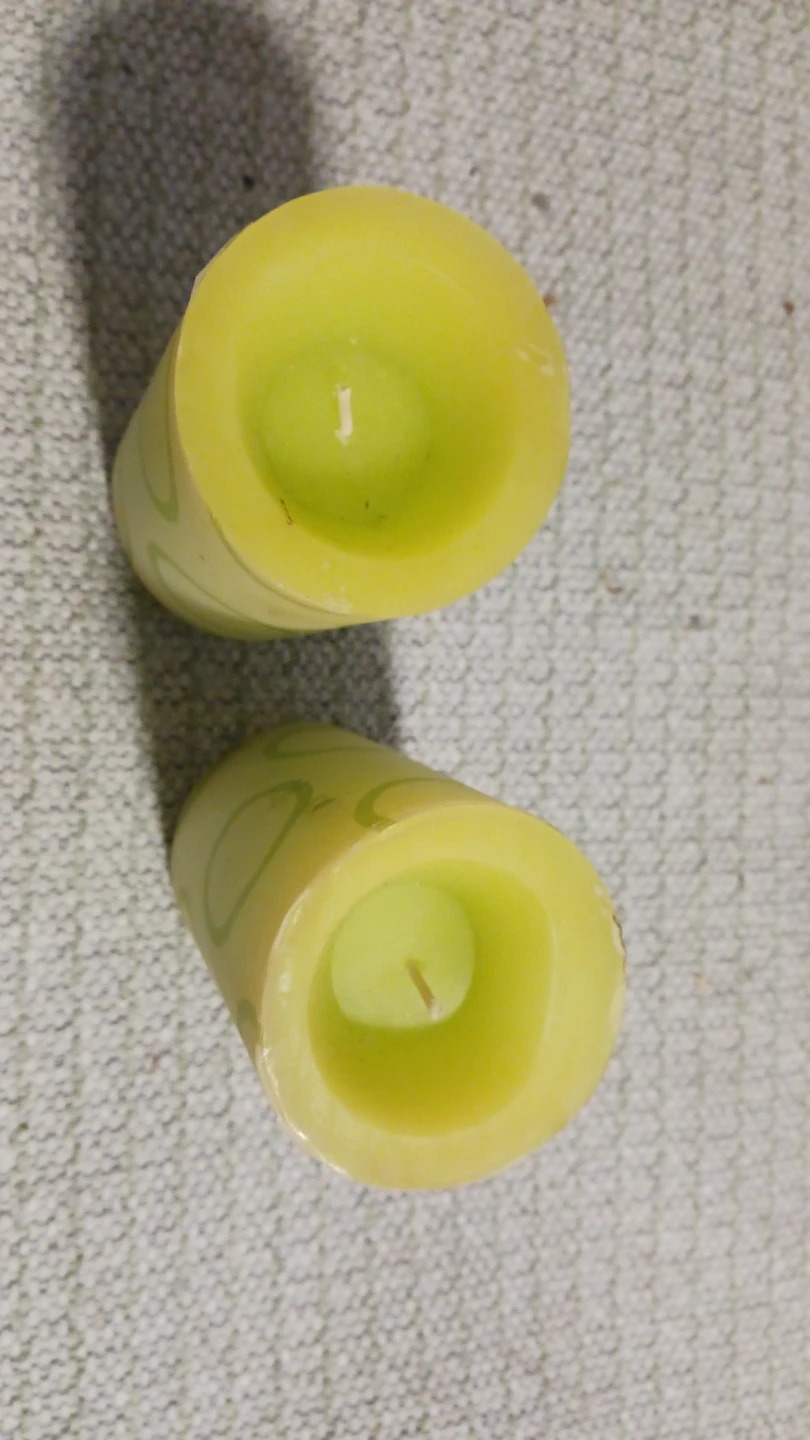 Pair of Green Pillar Candles