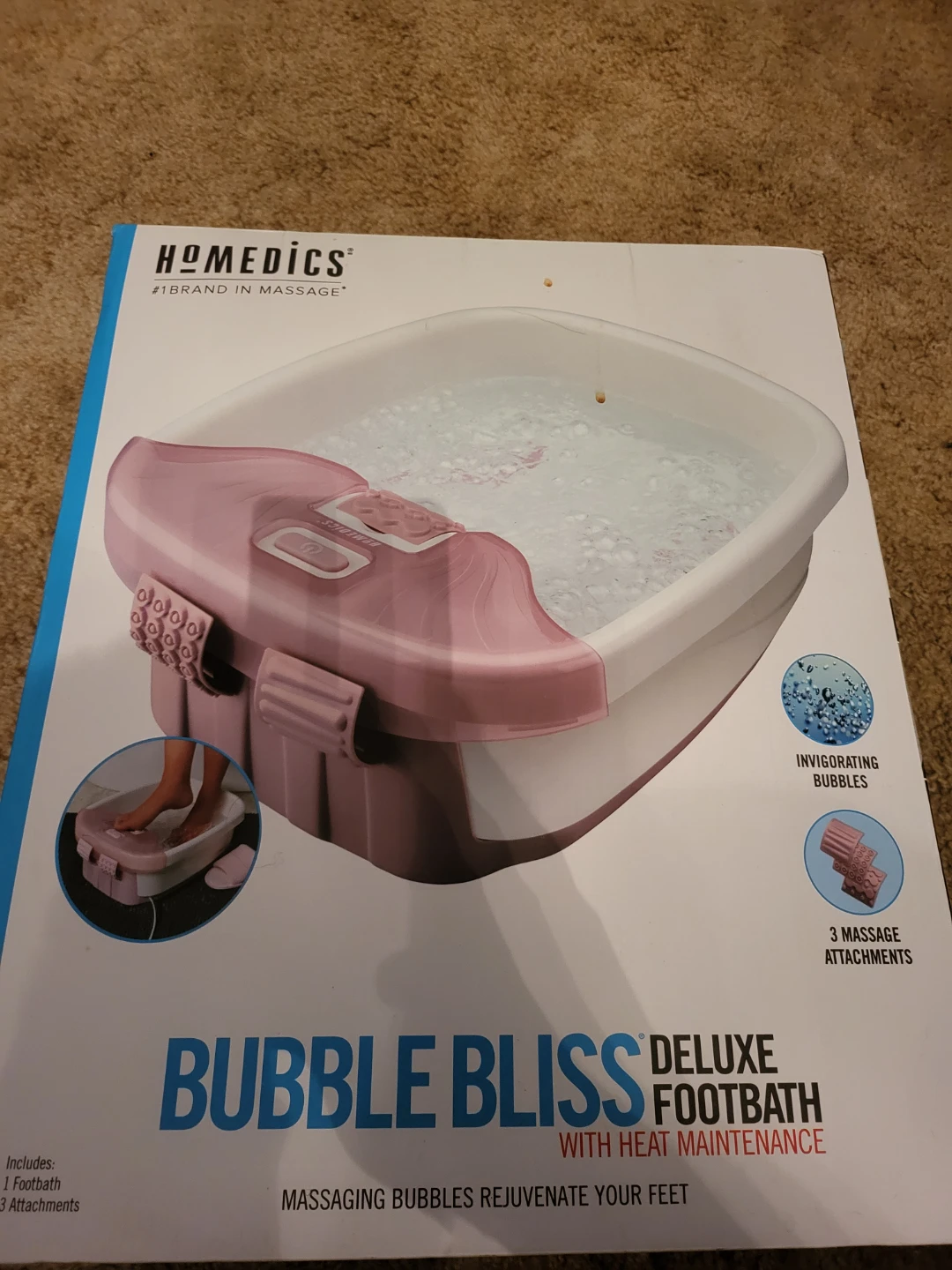 HoMedics Bubble Bliss Deluxe Footbath with Heat Maintenance