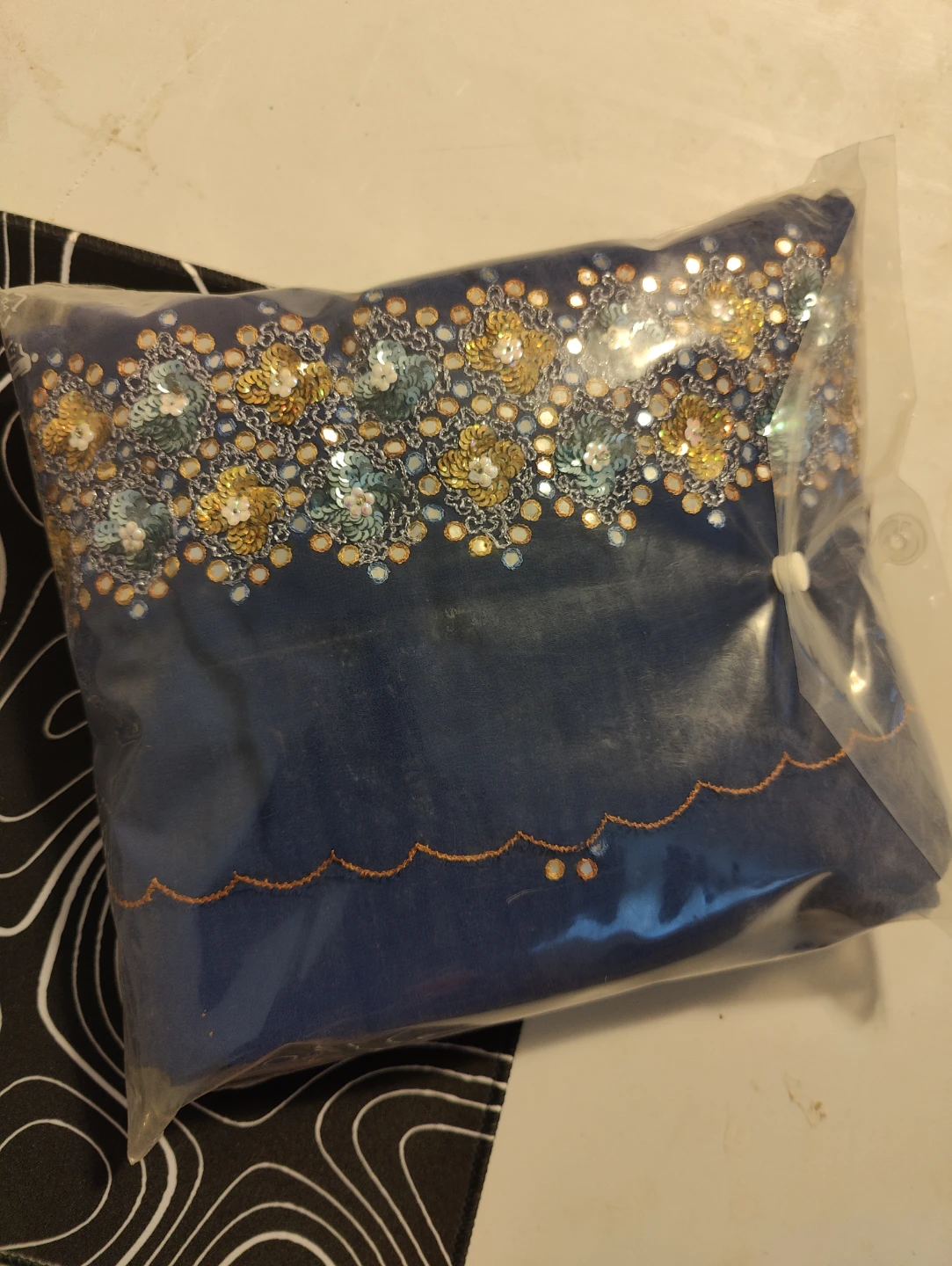 Classic Royal Blue saree with gold border