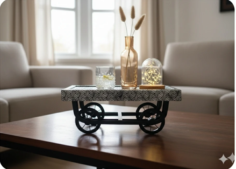 Decorative Serving Cart Tray