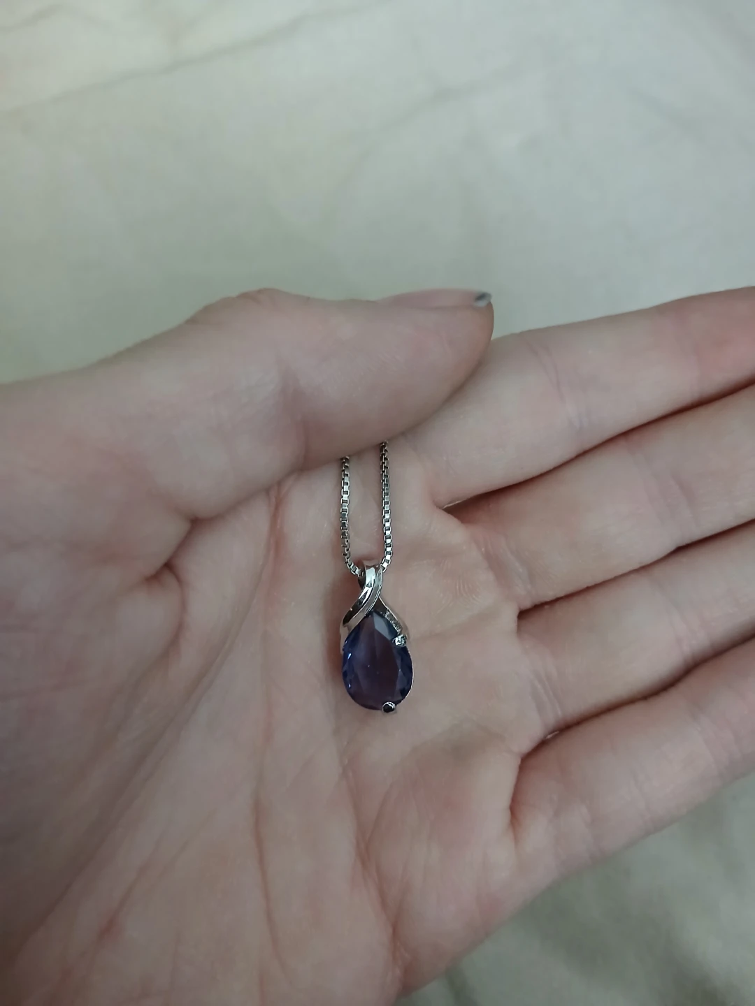 925 Silver And Lab Grown Amethyst Pendant Necklace