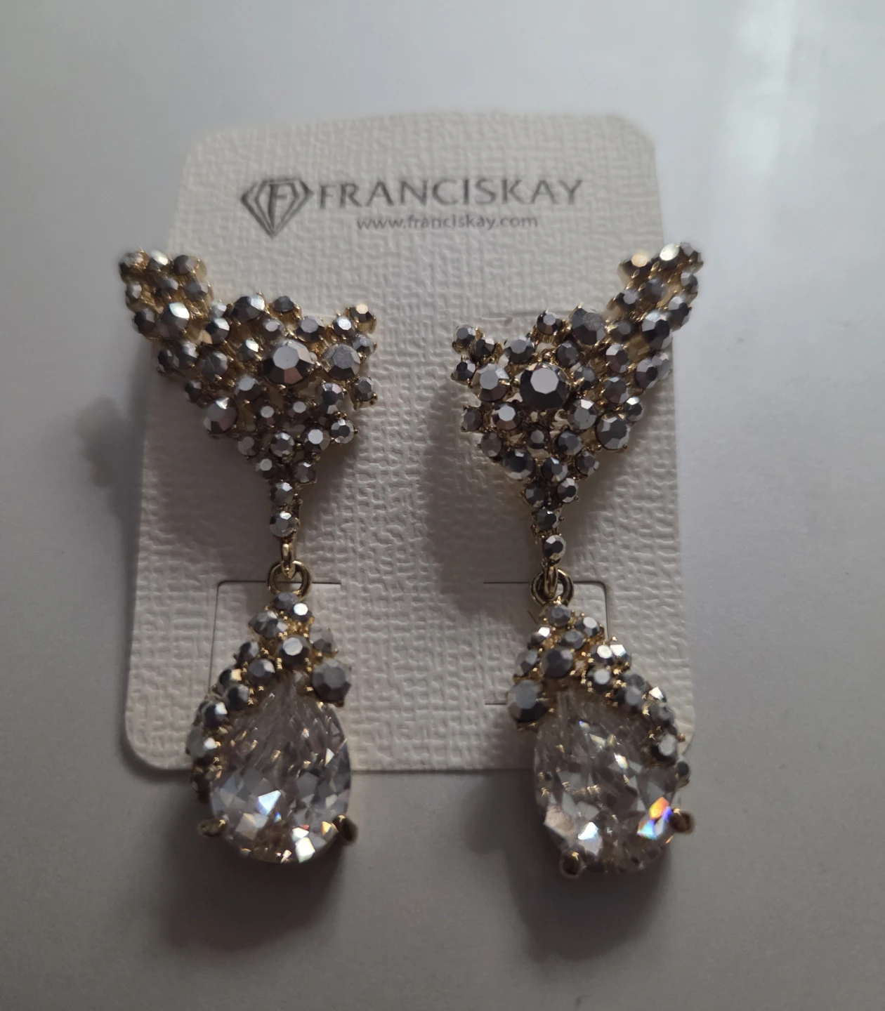Francis Kay Drop Earrings with Crystals