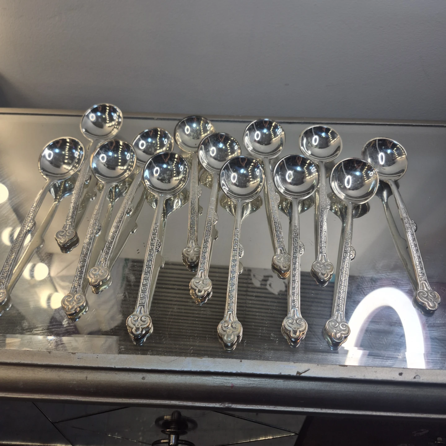 Set of 13 silver tone Spoons - photo 2