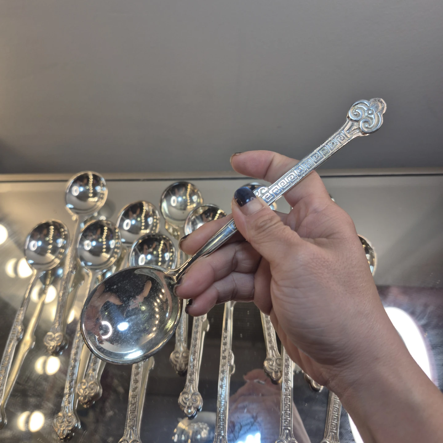 Set of 13 silver tone Spoons - photo 3