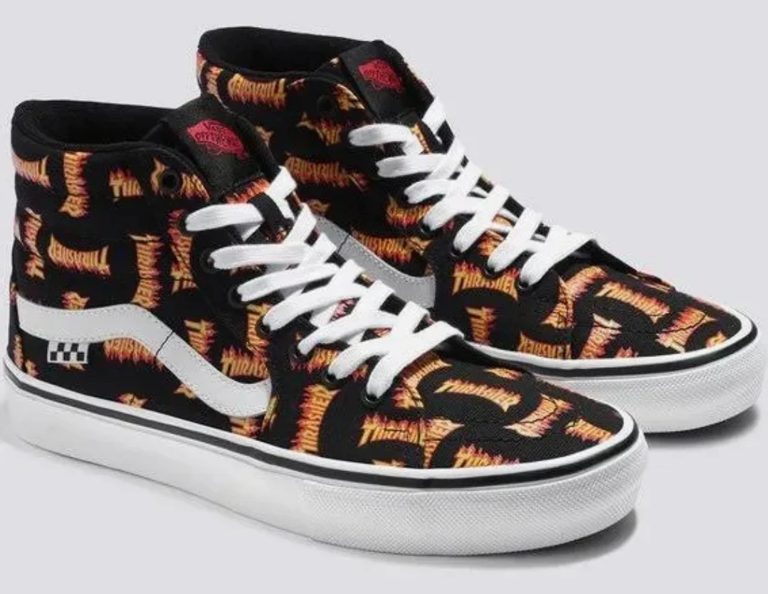 Vans Skate Sk8-Hi Thrasher Black/Multi High Top Shoes Size 10.5
