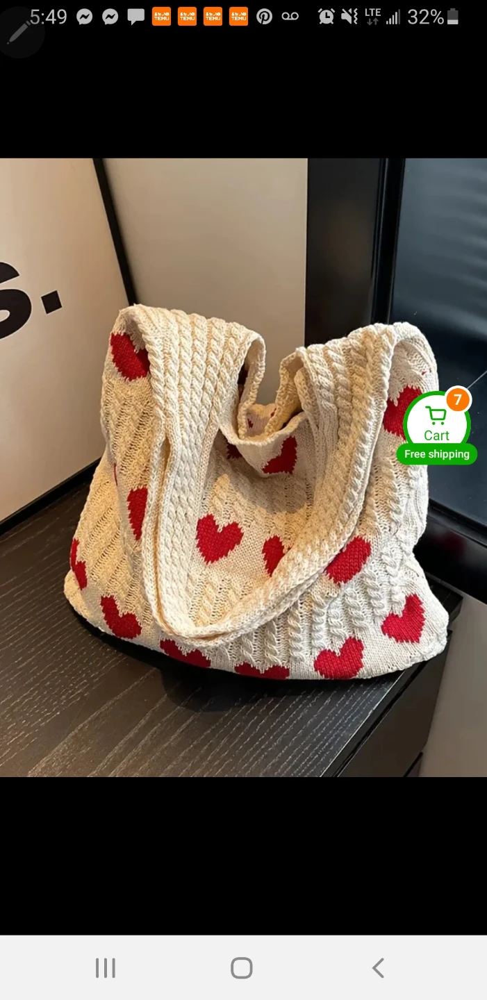 Heart tote bag