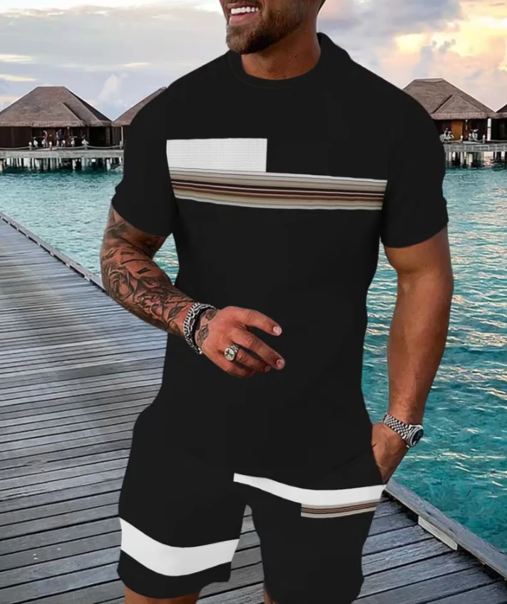 Brand New Men's Short Sleeve T-Shirt and Shorts Set. Large size🏆