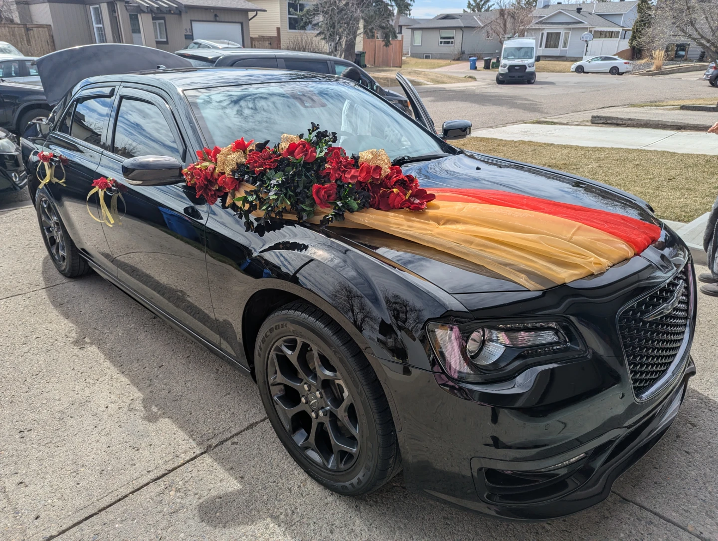Backdrop setup with Wedding Car Decorations