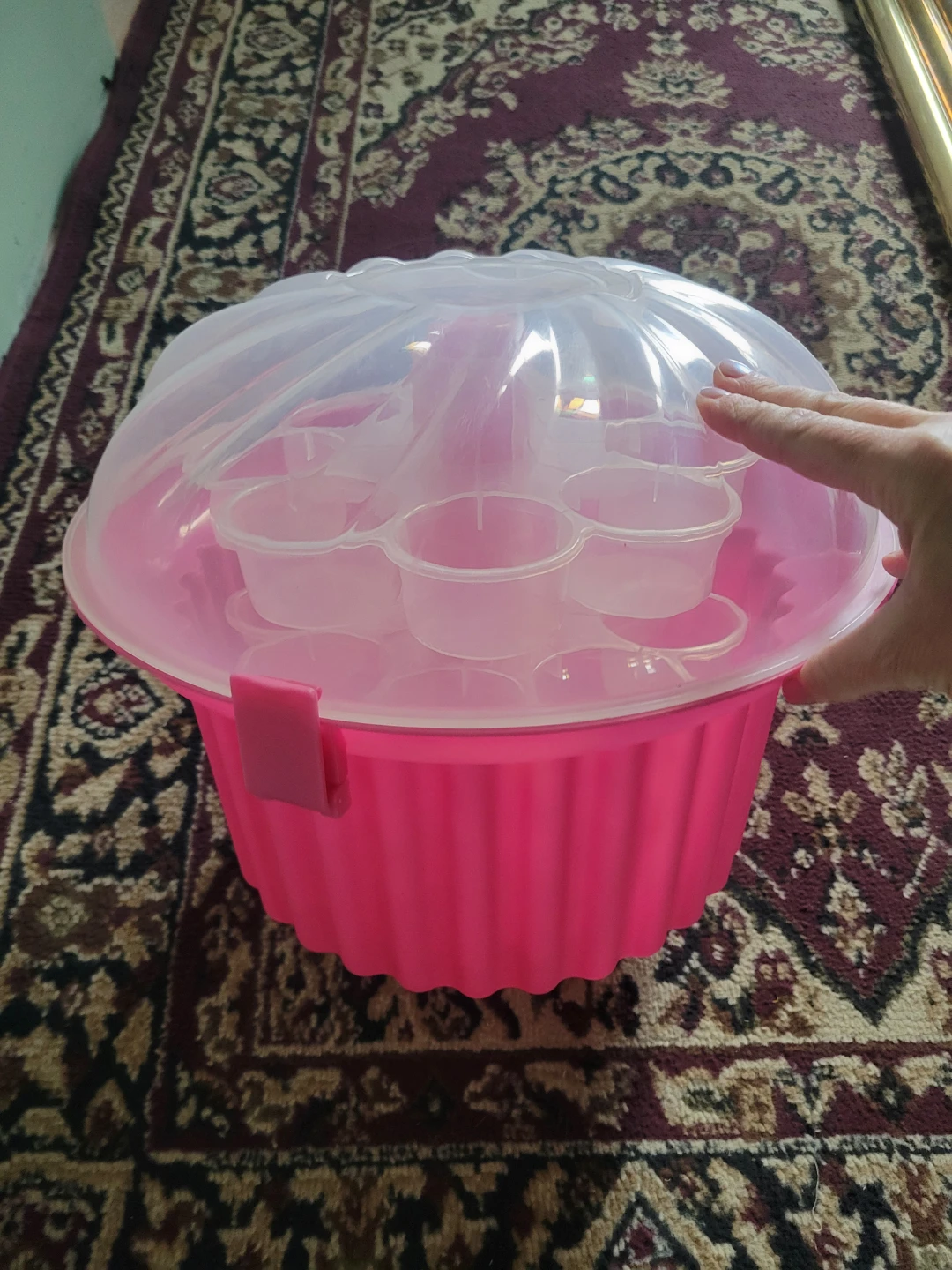 Pink Cupcake Carrier Holder with Lid - photo 4