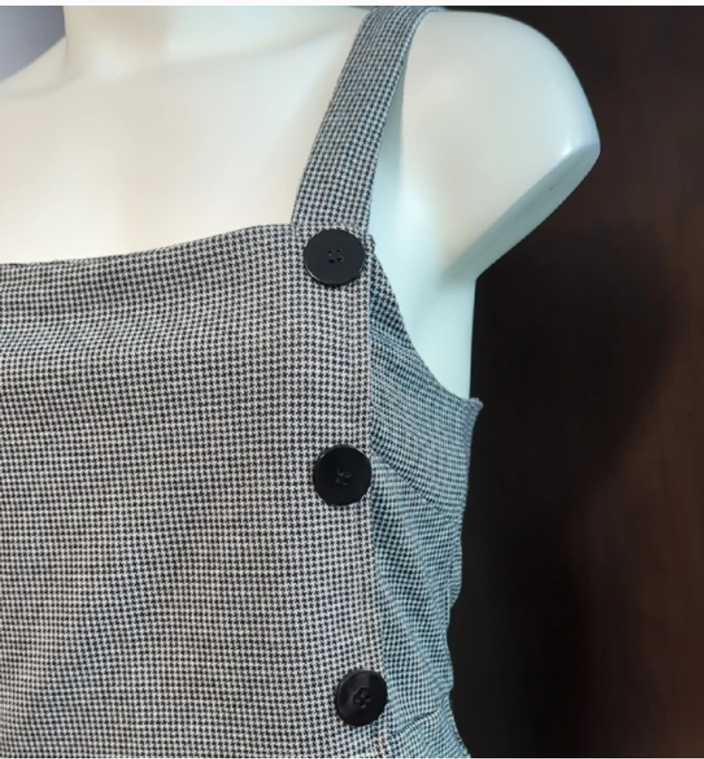 Angie Women's Button Front Pinafore Dress - photo 2