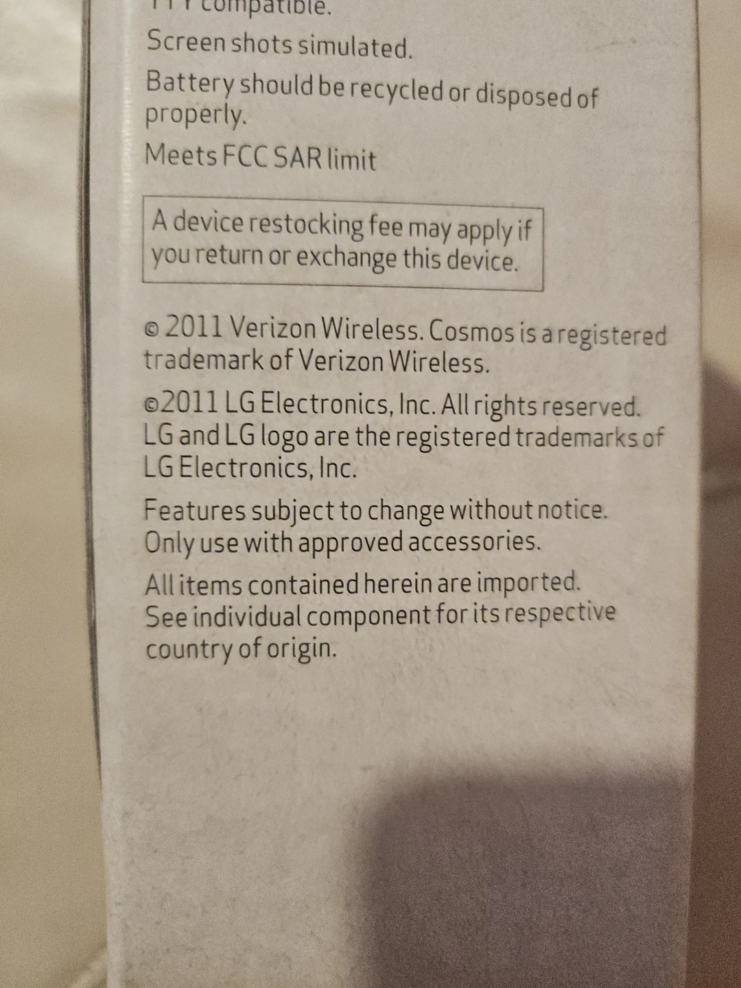 LG Cosmos 2 Verizon Messaging Phone - photo 2