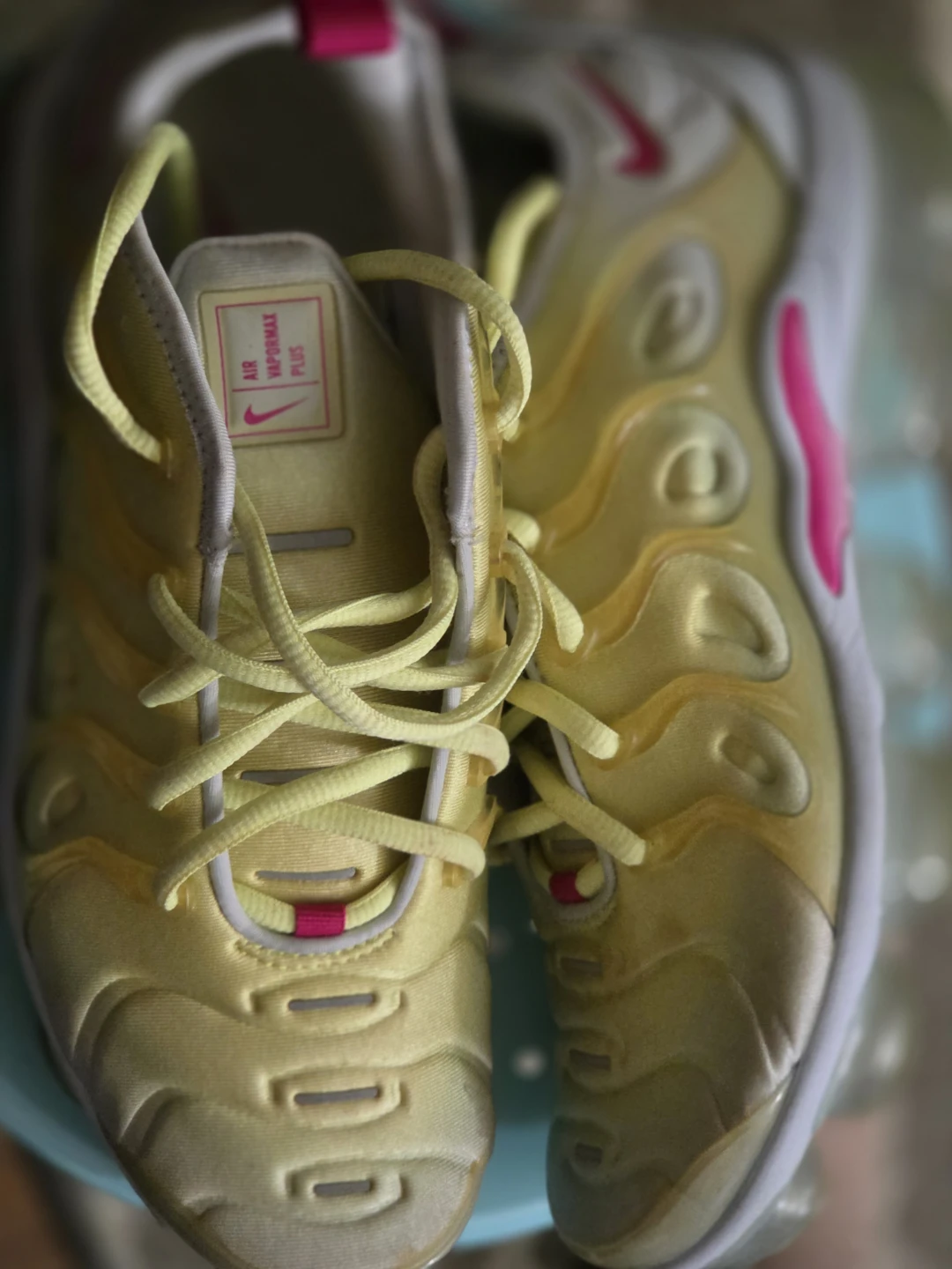 🥕Nike Air VaporMax Plus Yellow Pink Shoes US 9