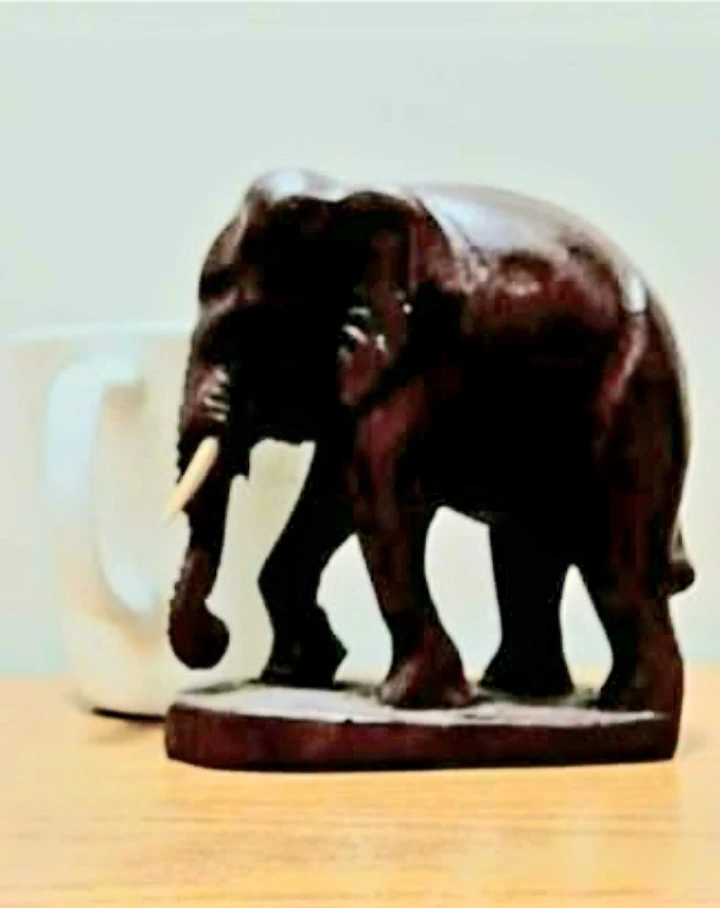Unique Hand Carved Wooden Elephant Figurine - photo 5