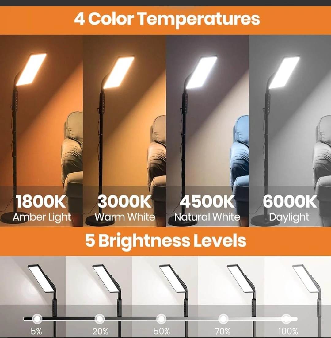 LASTAR Floor Lamp Therapy Light with Remote - photo 5