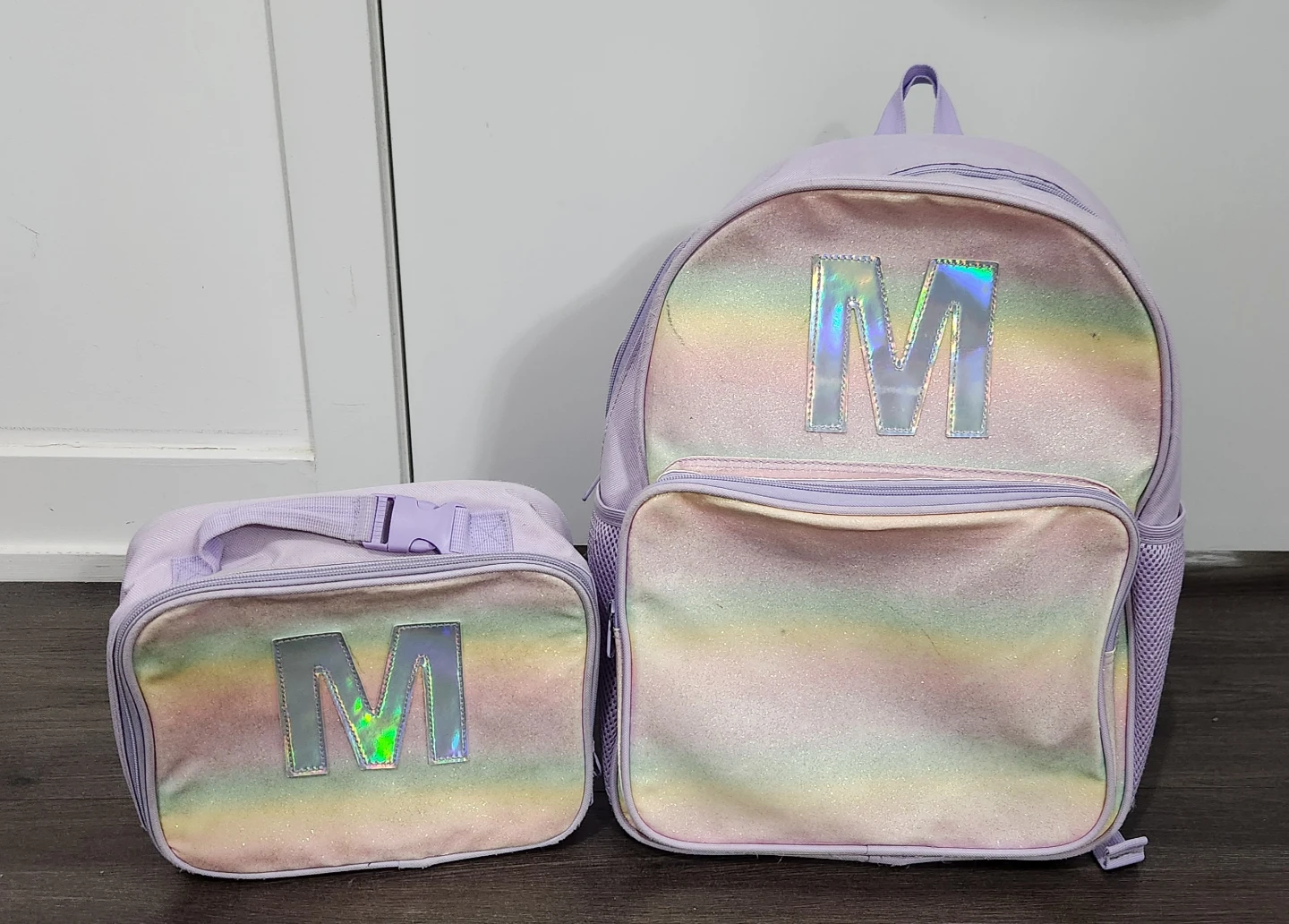 Purple Backpack and Lunch Bag Set with 'M' Monogram - photo 2