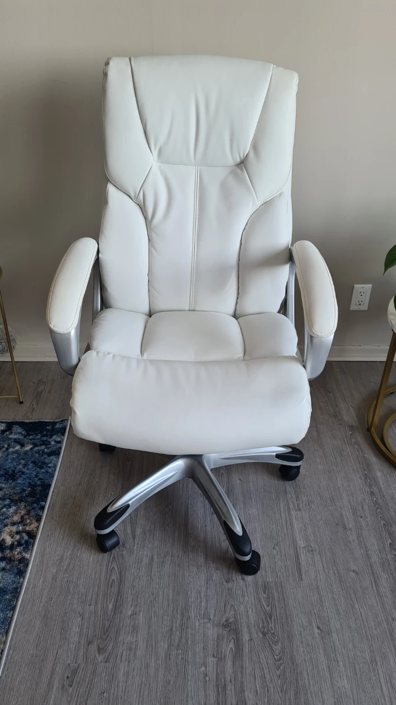 White Faux Leather Office Chair