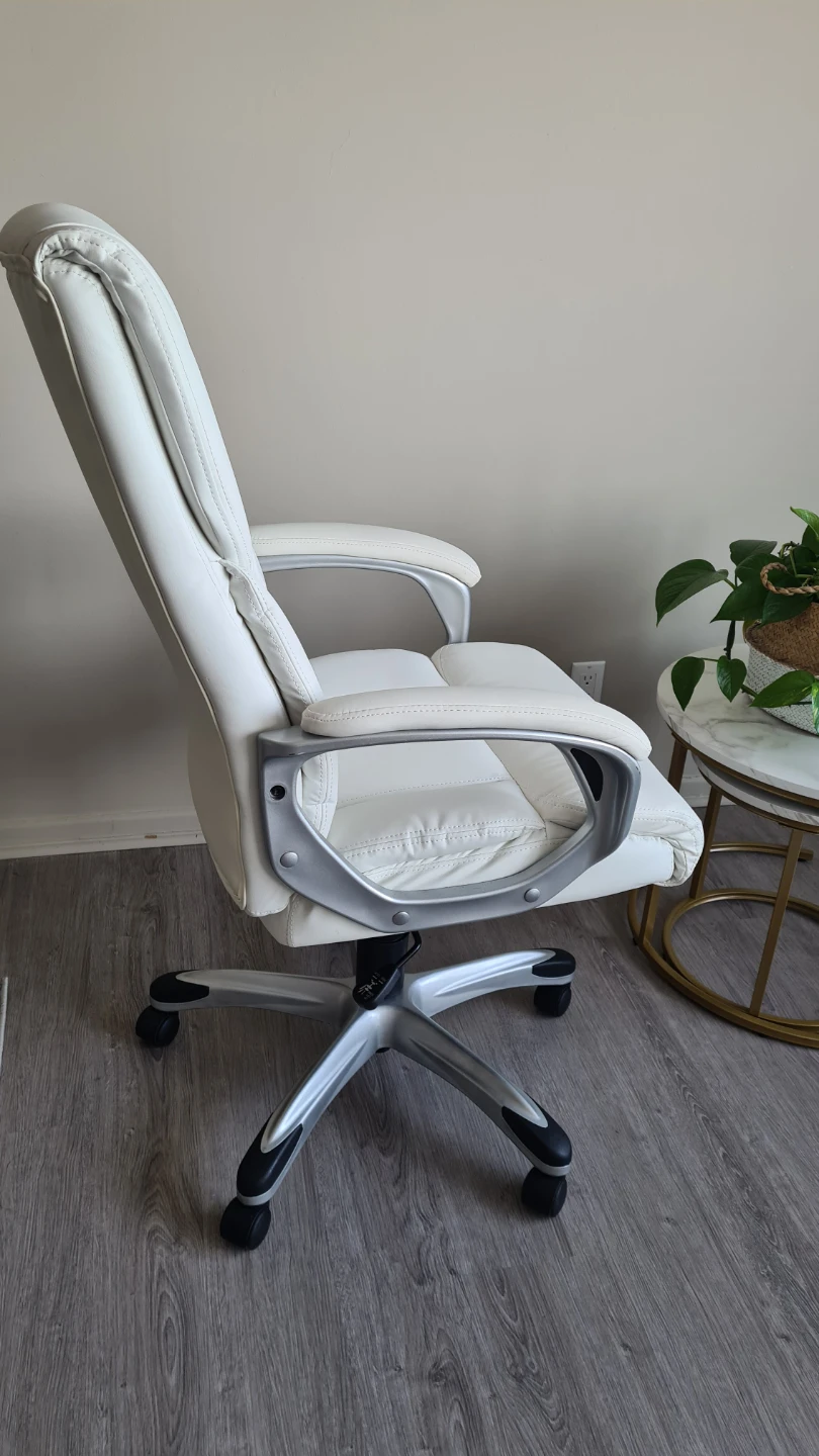 White Faux Leather Office Chair - photo 2