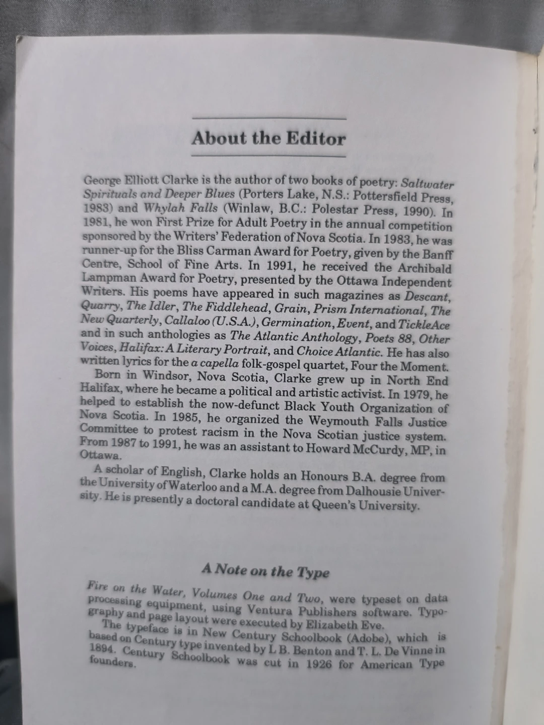Fire on the Water: Anthology of Black Nova Scotian Writing - photo 5