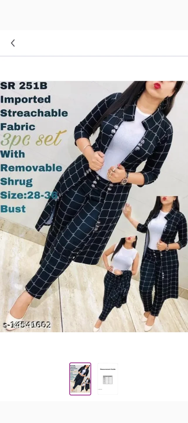 3pc Women's Grid Print Set with Removable Shrug - photo 5