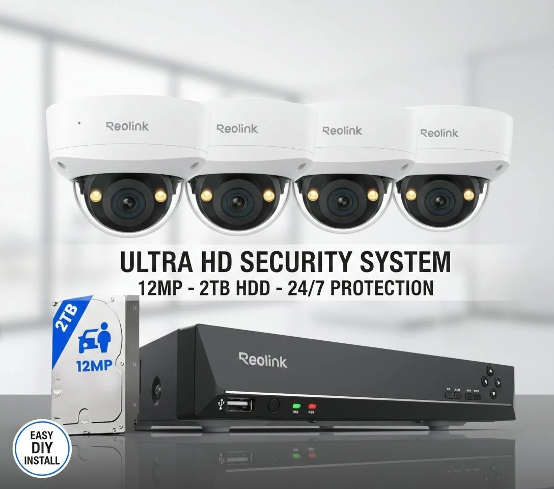 Reolink Ultra HD Security System - 12MP, 2TB HDD