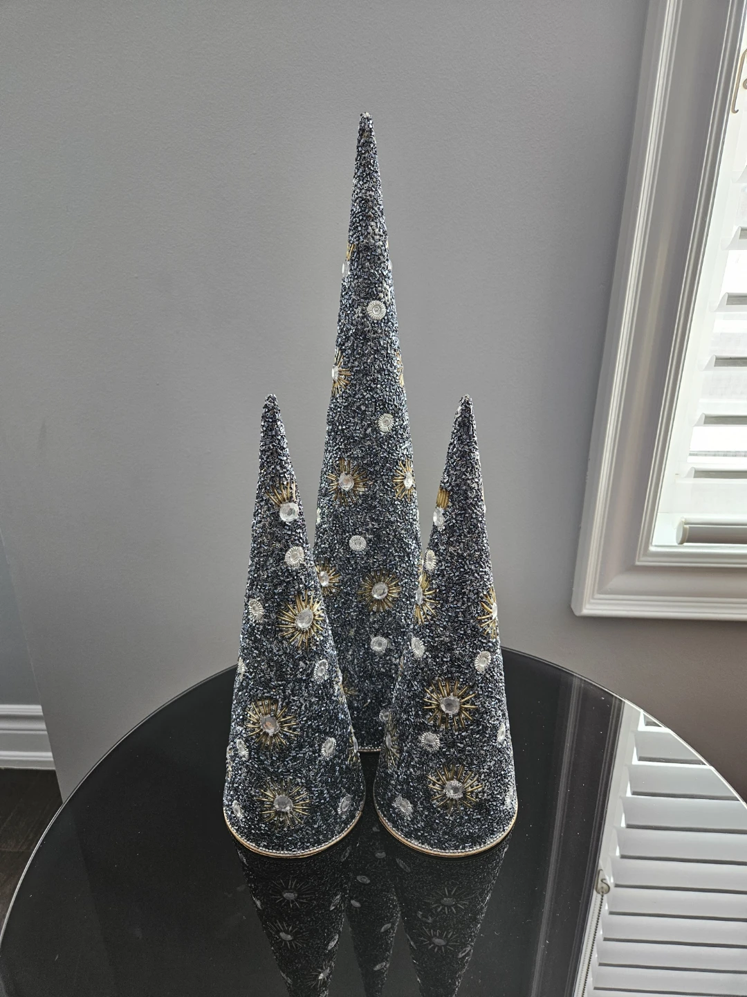 Beaded Cone Tree Decor