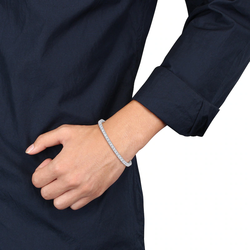 White Sapphire Square-Cut Tennis Bracelet - photo 2