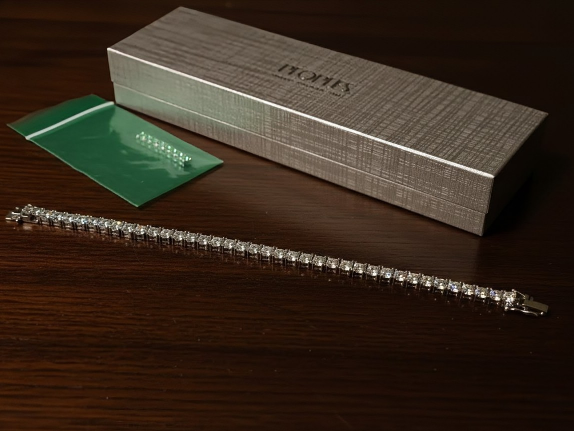 White Sapphire Square-Cut Tennis Bracelet - photo 3