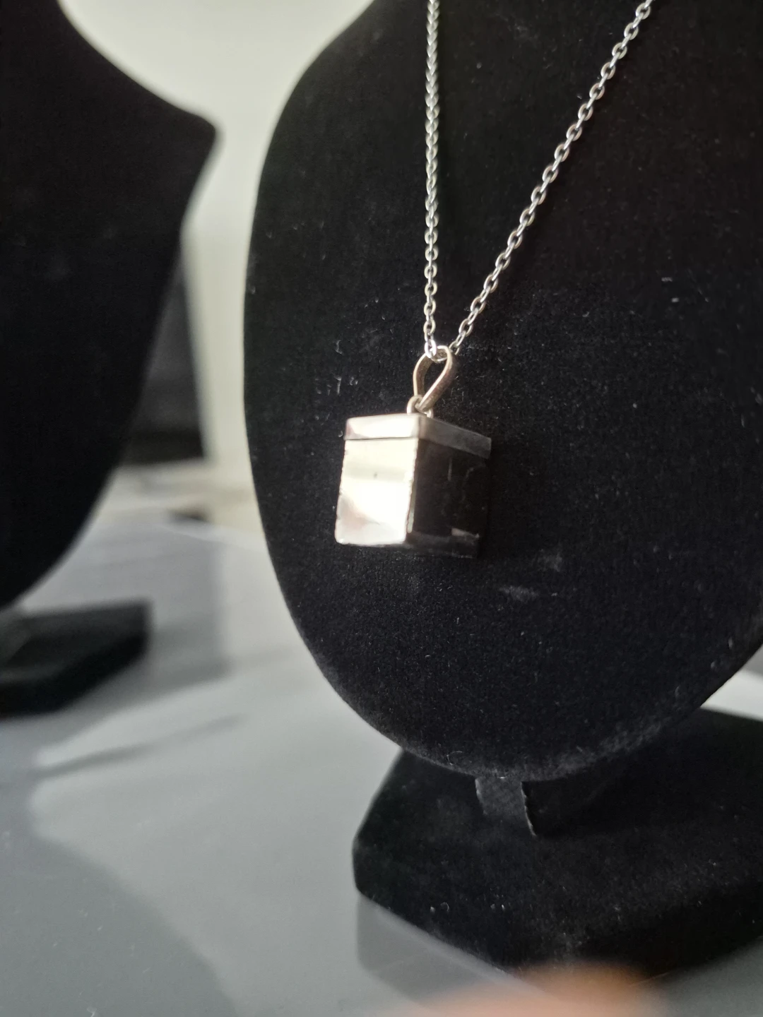 Pyrite Cube Pendant Necklace
