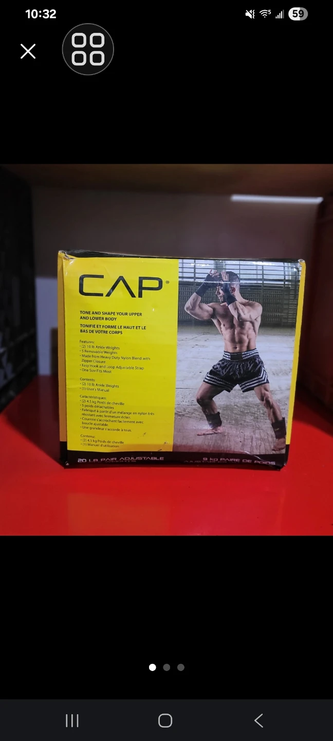 CAP 20 lb Pair Adjustable Ankle Weights 🥕