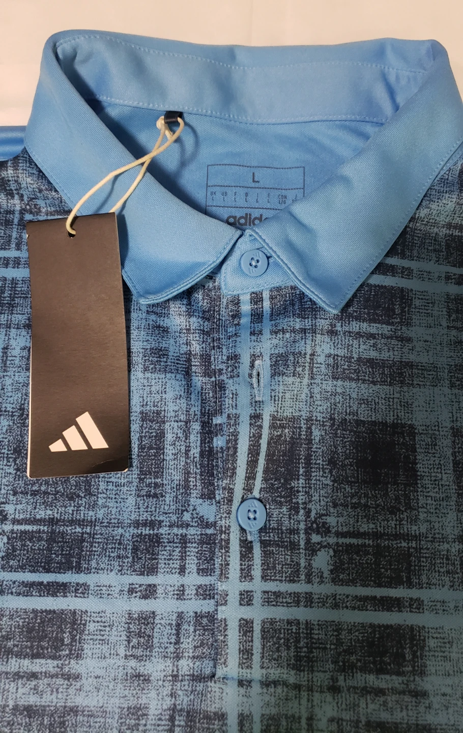 Brand new Men's Adidas Plaid Golf Polo Shirt - photo 2
