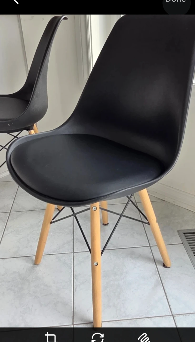 Set of 2 Black Dining Chairs with Wooden Legs - photo 3