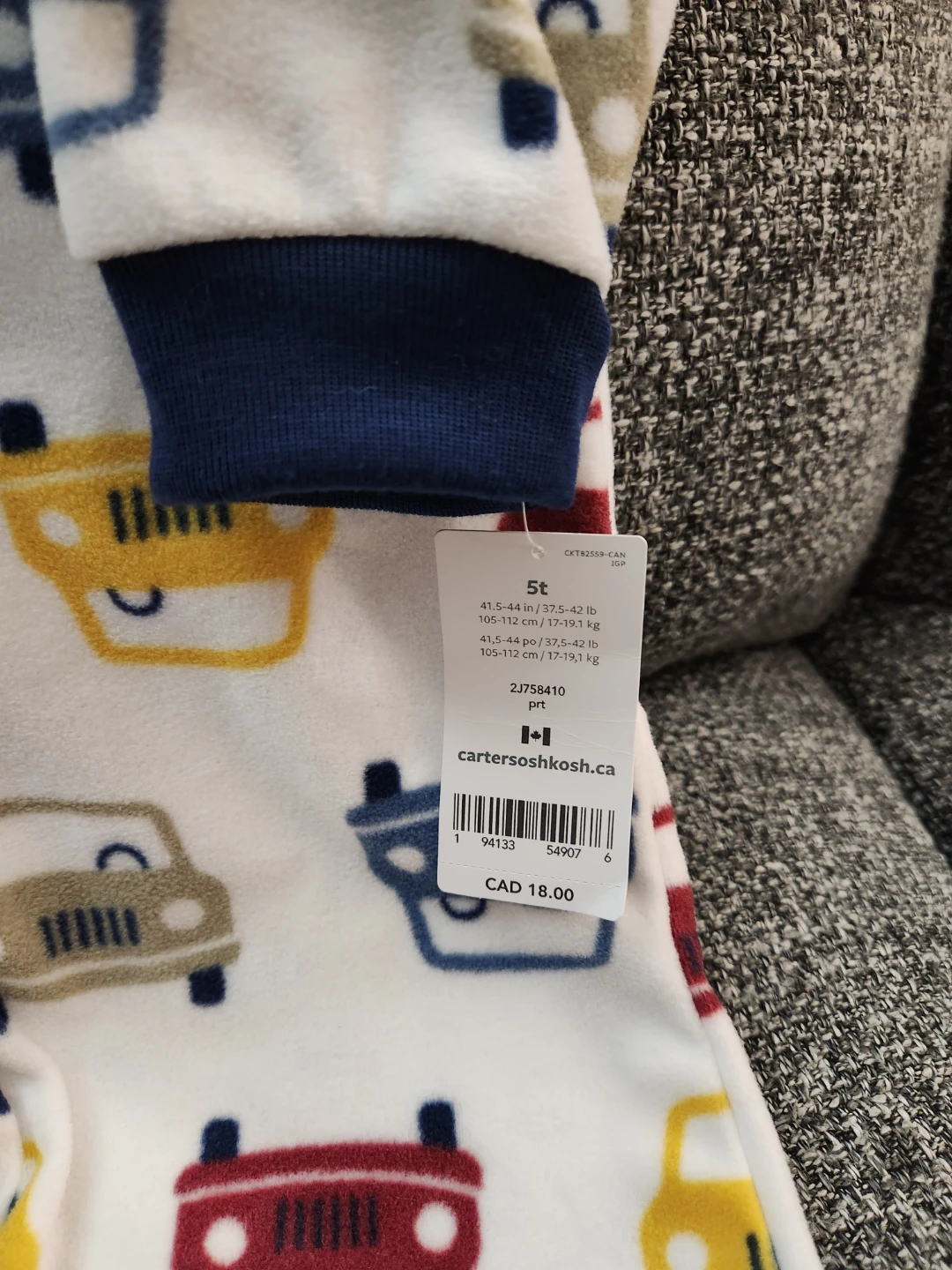 Carter's Boys Fleece Sleepsuit Pajamas Size 5 - photo 4