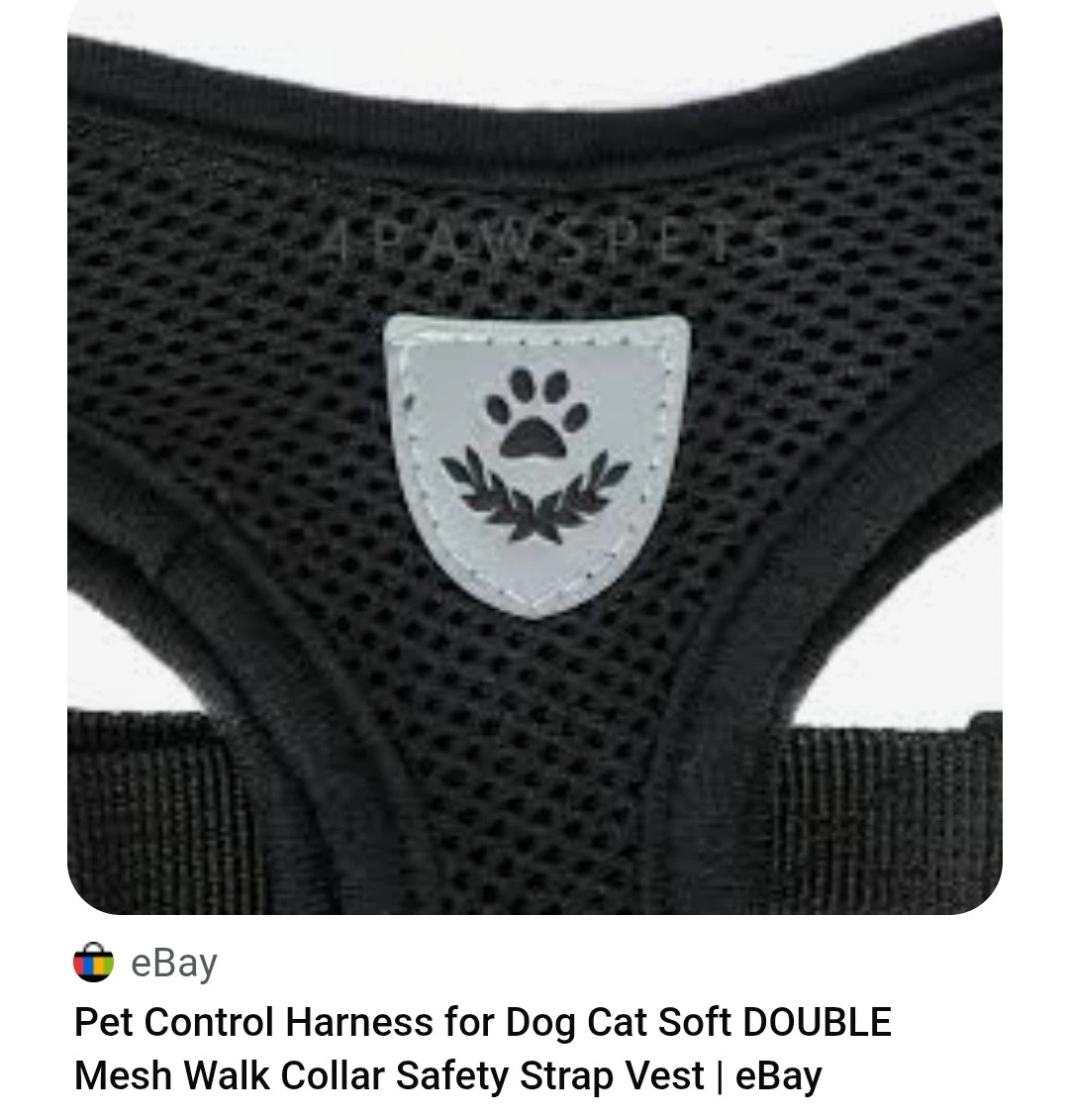 Black Mesh Pet Control Harness and Leash for Dog or Cat