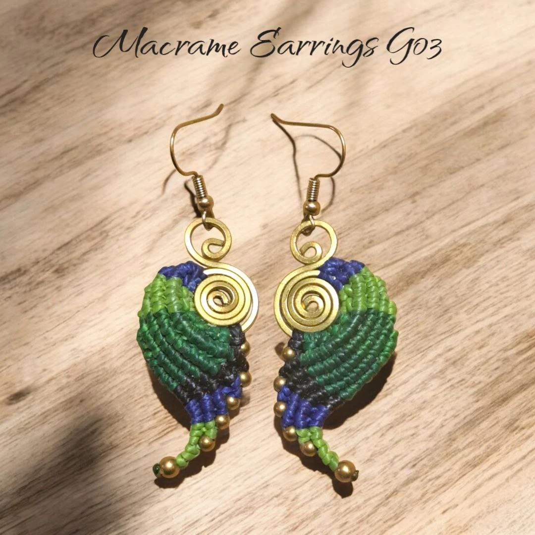 Macrame Feather Earrings G03🏆
