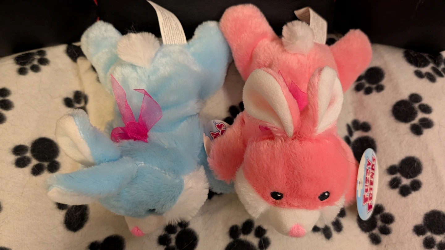Set of 2 Plush Bunnies - Pink and Blue - photo 2